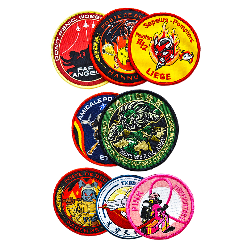 Custom embroidered hook and loop patch set