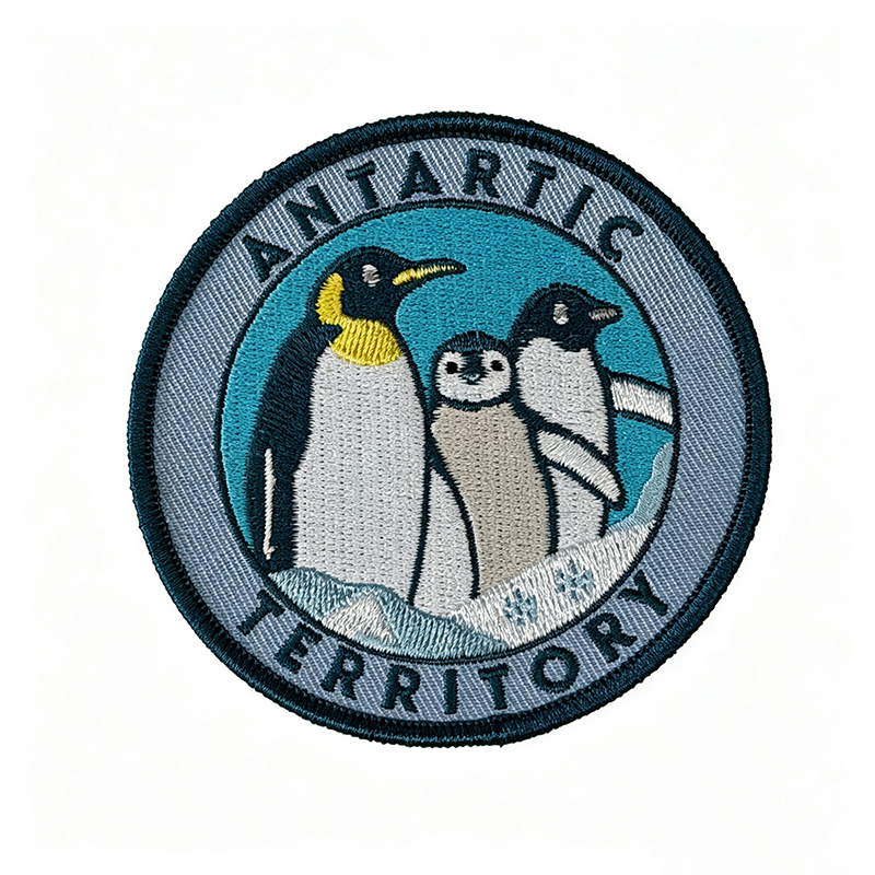 Custom round embroidered patch