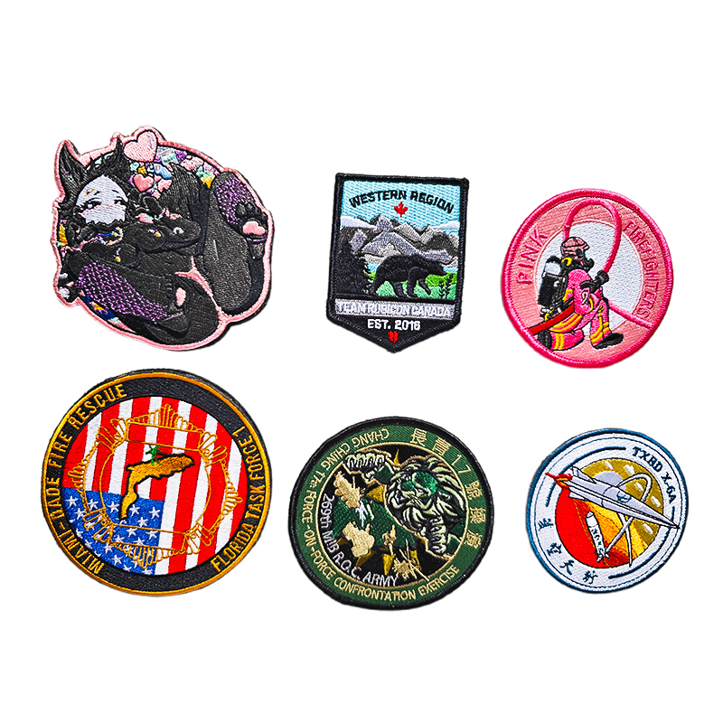 Custom woven hook and loop badge set